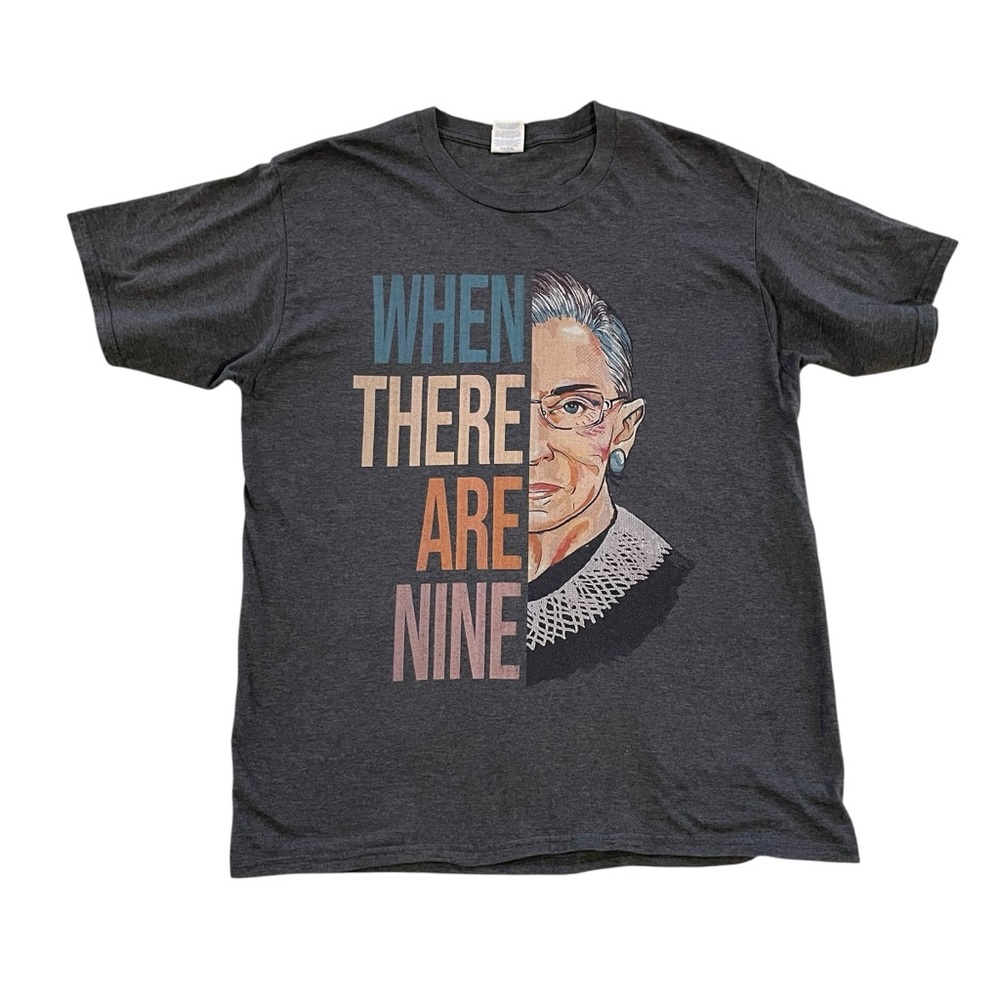 Feminist Ruth Bader Ginsberg Supreme Court Gray Tee Shirt L When There Are Nine